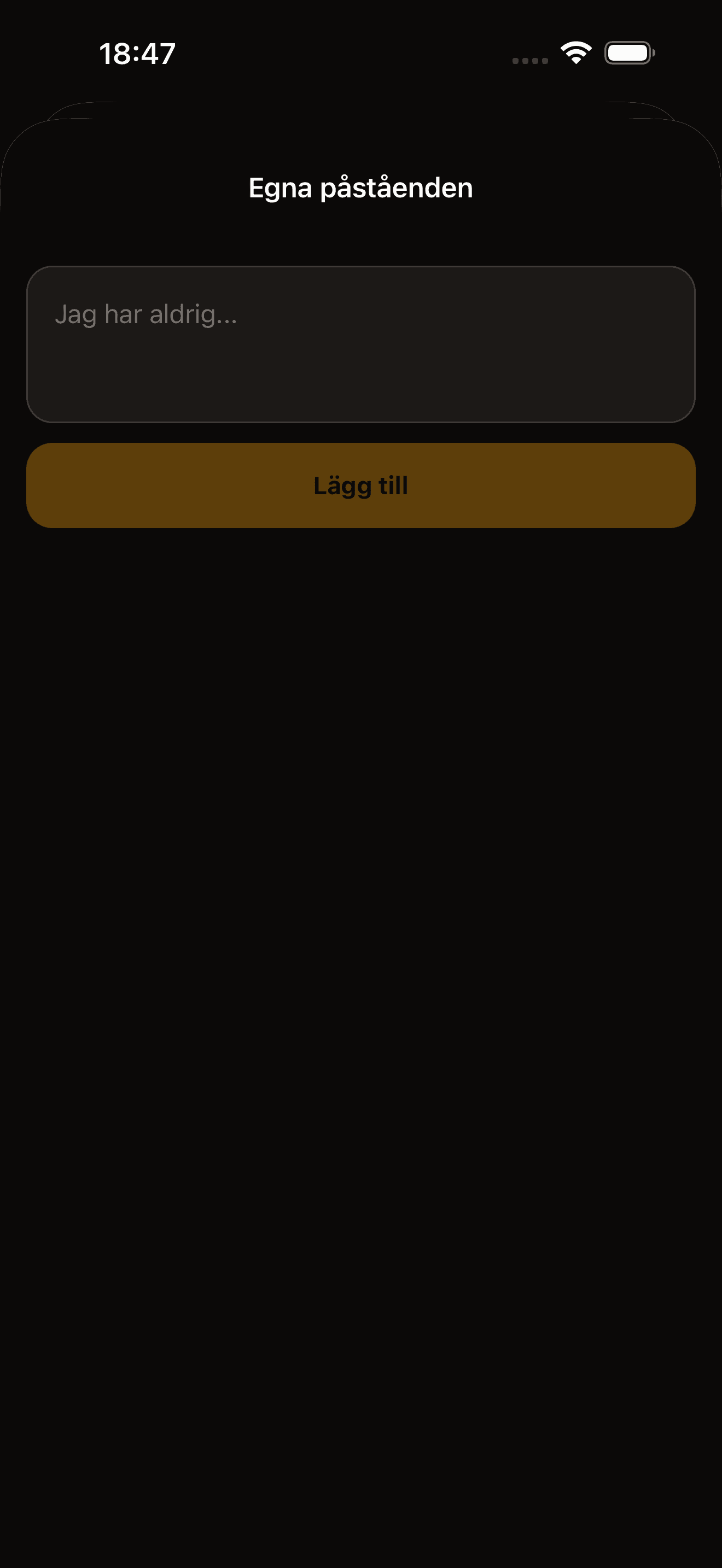 Egna påståenden i appen